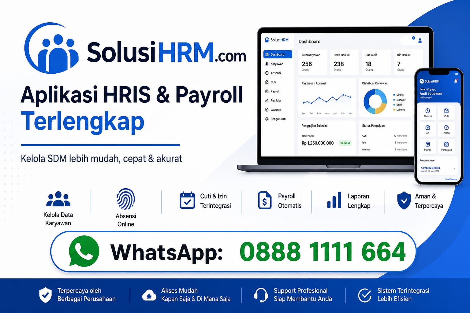 Software HRIS untuk UMKM Indonesia|Aplikasi Payroll dengan Fitur BPJS dan PPh 21|Sistem HRIS Terintegrasi Mesin Fingerprint|Software Manajemen Kinerja Karyawan (KPI)|Aplikasi Rekrutmen Karyawan Online|Software HRIS Indonesia|Aplikasi Payroll Online|Sistem Penggajian Karyawan|Aplikasi Absensi Mobile / Absensi Selfie|Software HRD Terbaik|Aplikasi Slip Gaji Online|Manajemen SDM Berbasis Cloud